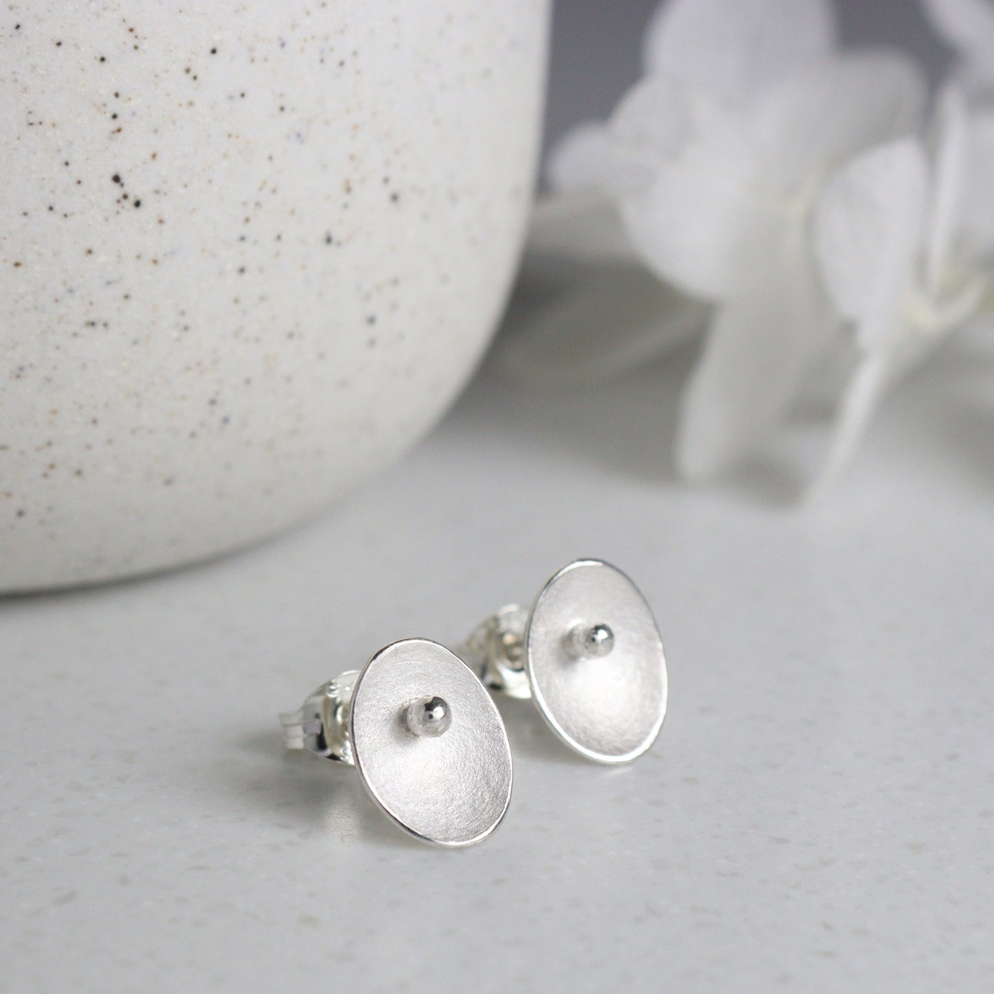 Small Silver Seed Stud Earrings