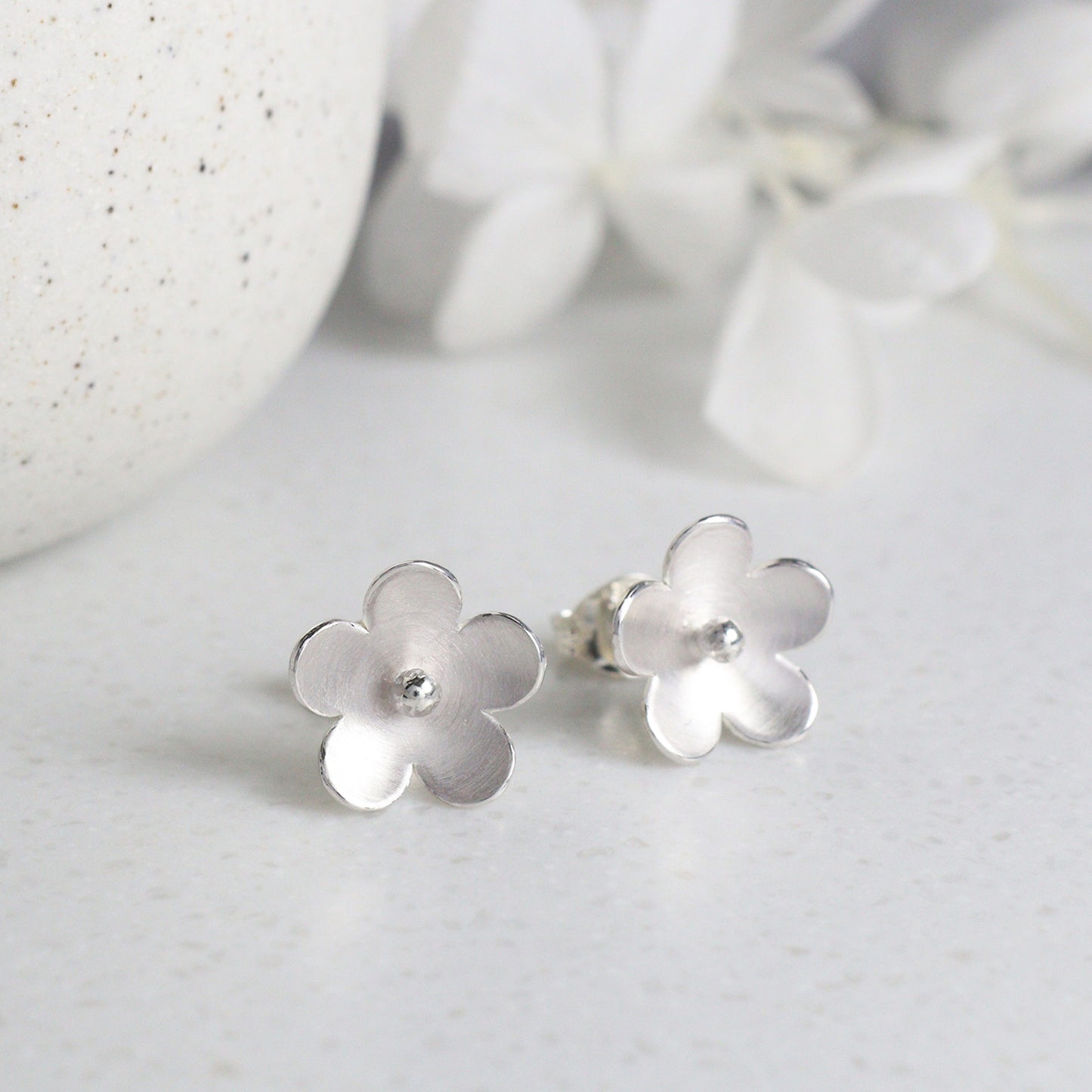 Silver blossom Flower Stud Earrings