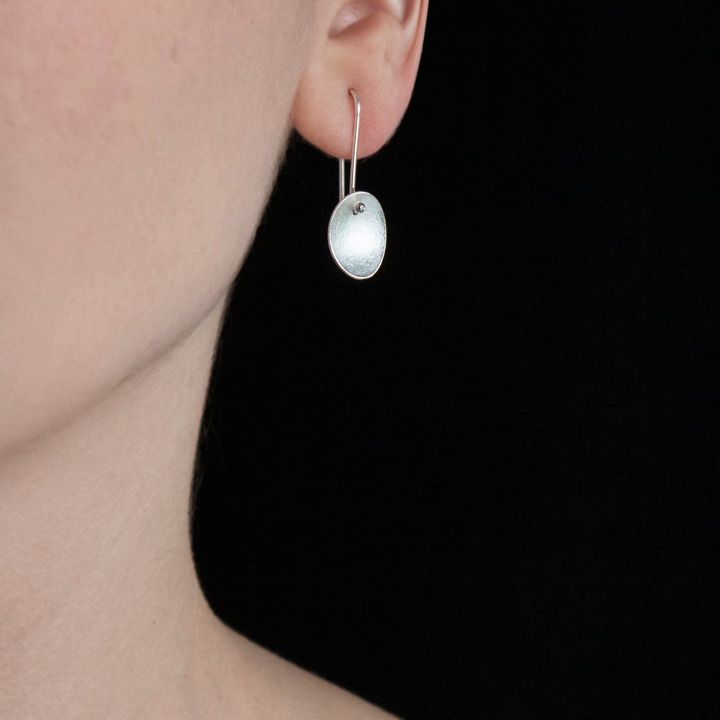 Large Silver Petals on Long Earwires