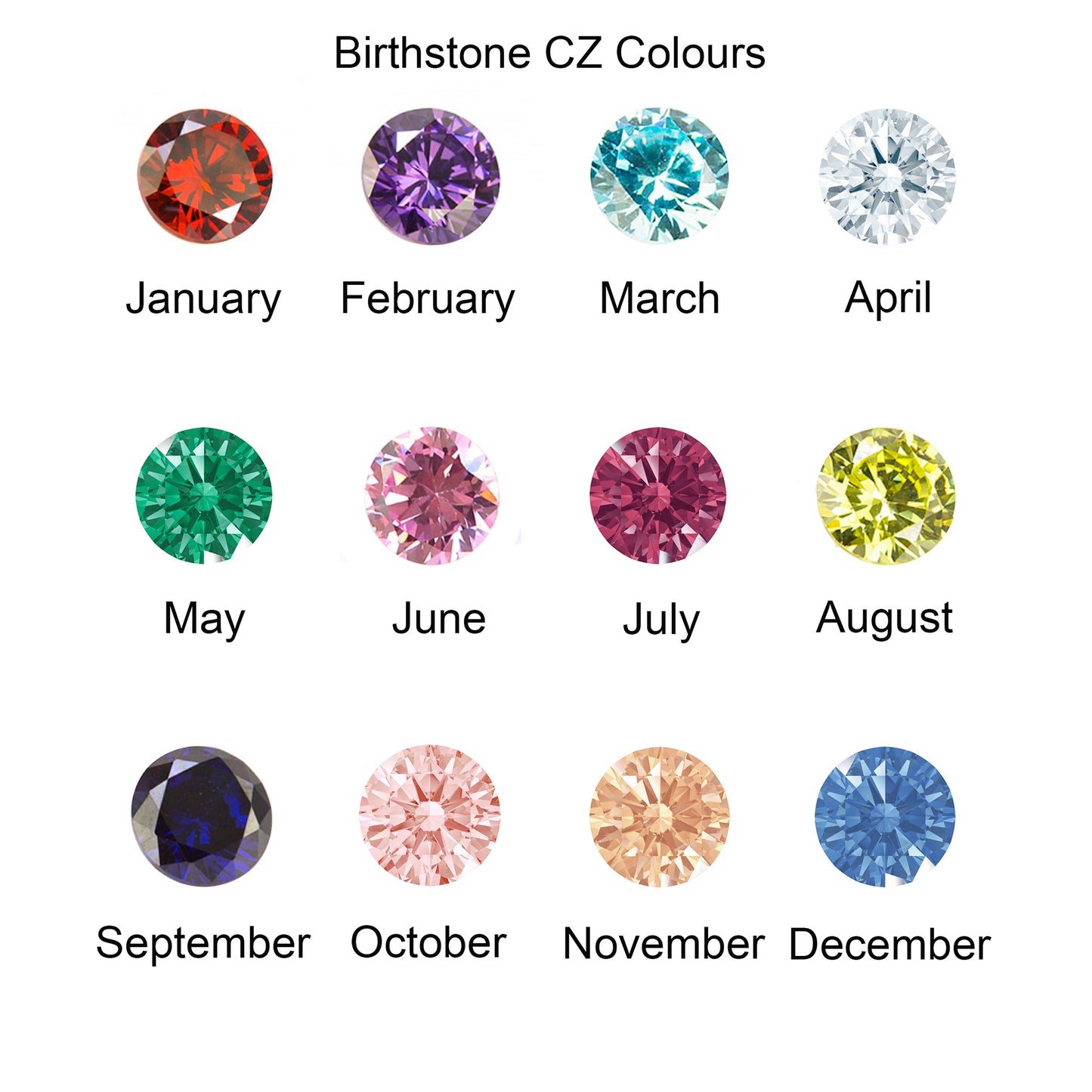silver flower stud earrings with choice of birthstone