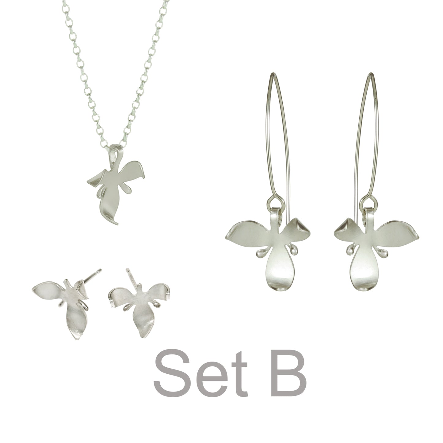 Small Silver Orchid Bridal Headband, can become sets of jewellery