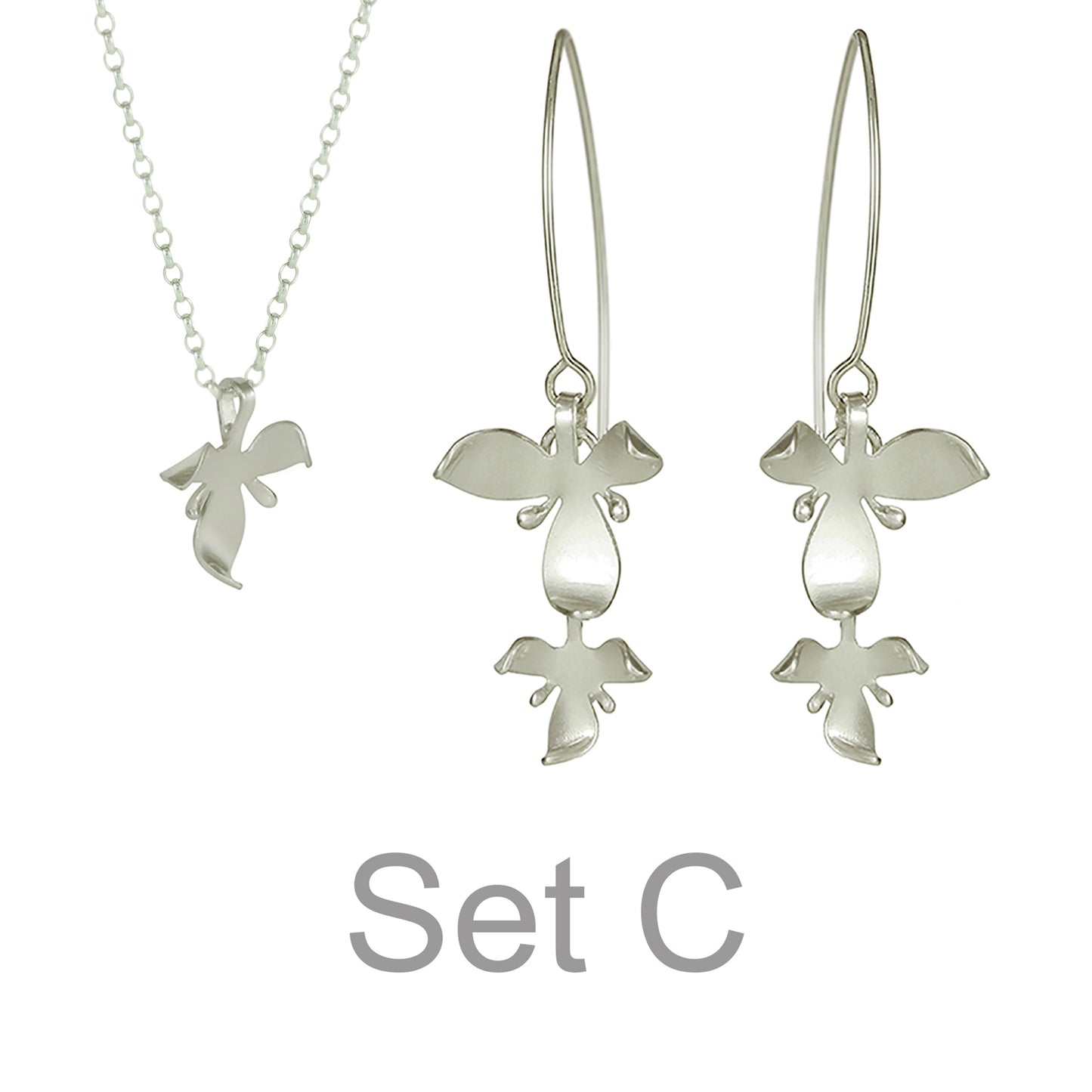 Small Silver Orchid Bridal Headband, can become sets of jewellery