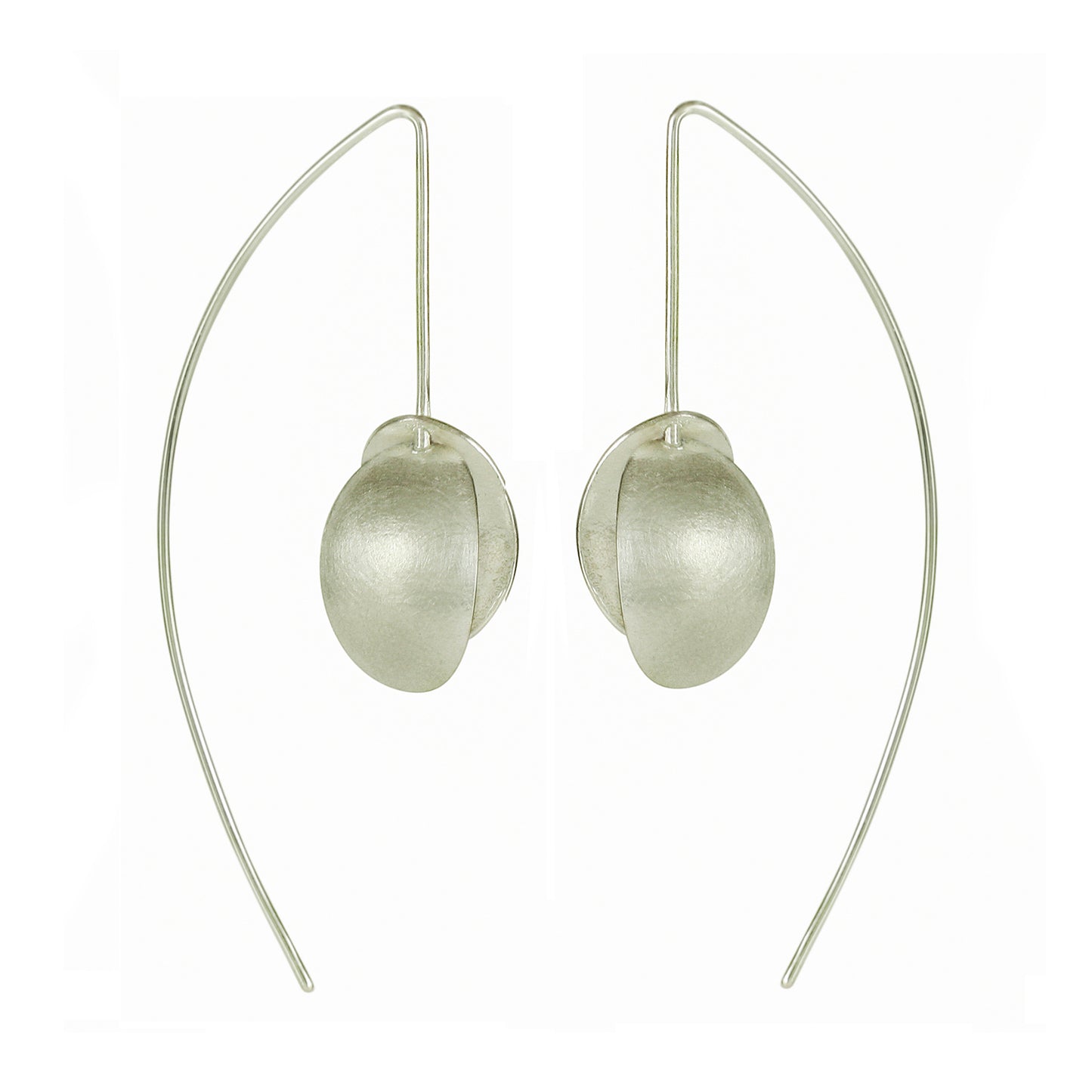 Long Silver Seed Pod Earrings