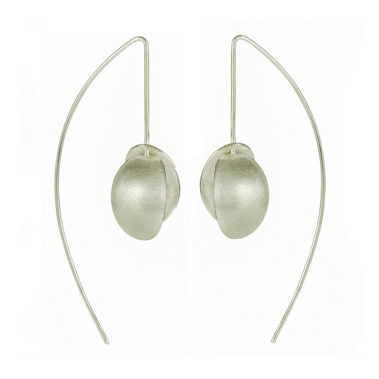 Long Silver Seed Pod Earrings