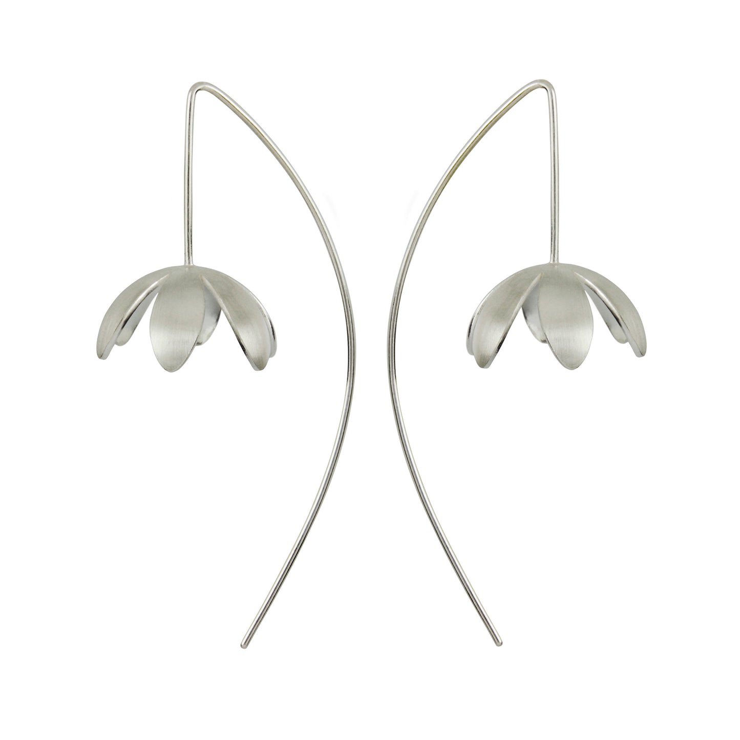 Silver Daisy Long Earrings