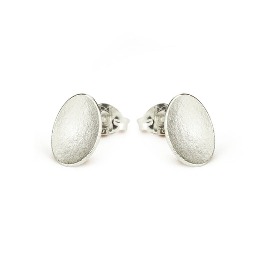 Small Silver flower Petals Stud Earrings