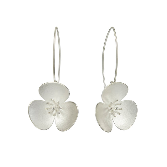 Two Silver Poppy hairpins, which instantly convert to a pair of earrings