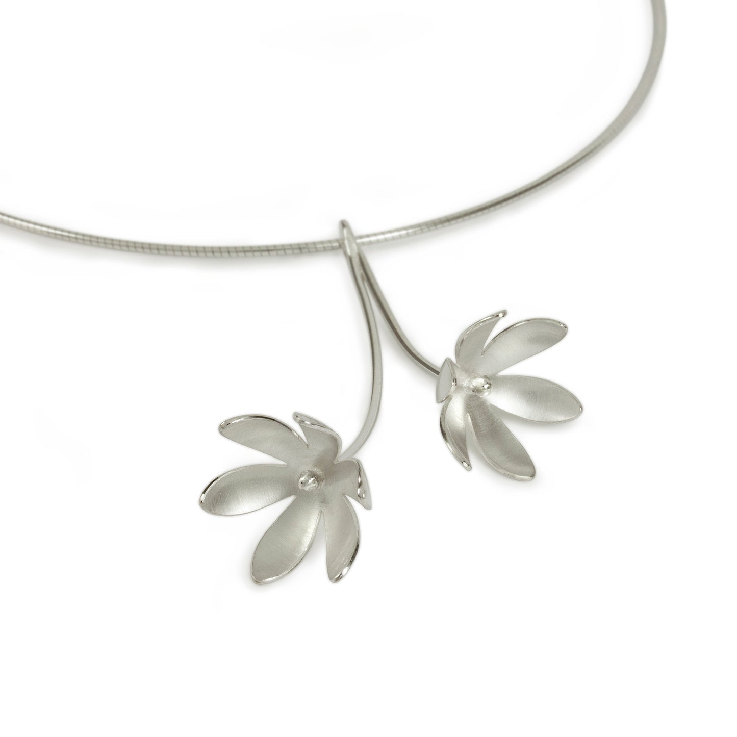 Silver Daisy Flower Pendant