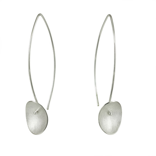 Long Silver Large Seed Earrings
