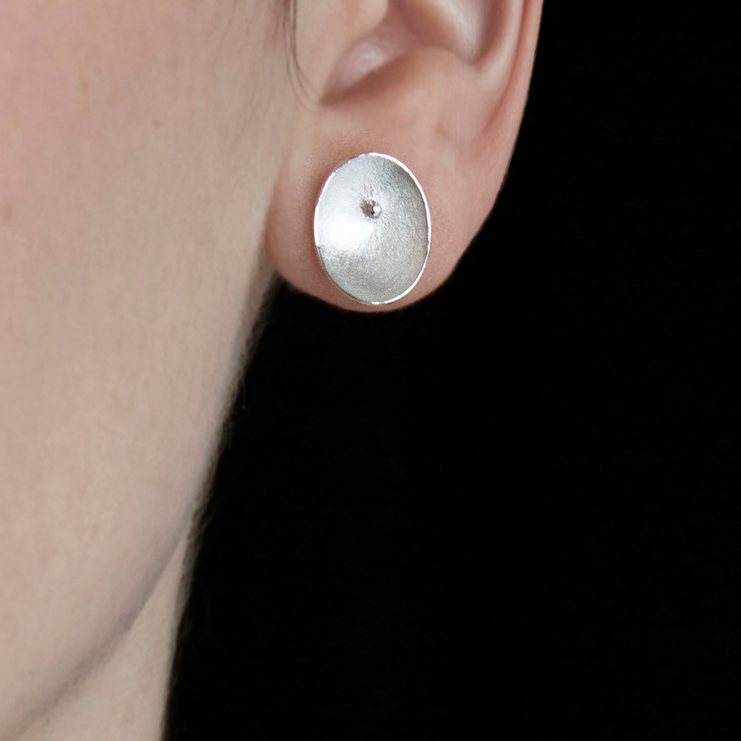 Large Silver Seed Stud Earrings