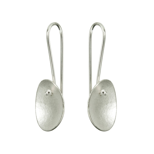 Large Silver Petals on Long Earwires