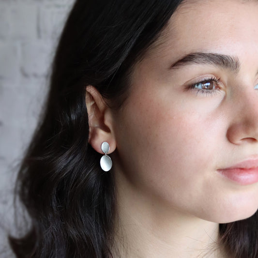 Small Curled Petals Stud Earrings