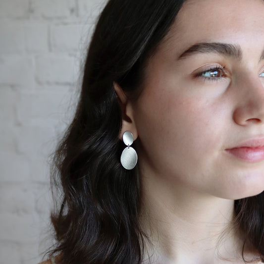 Medium Curled Petals Stud Earrings