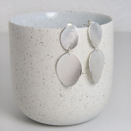 Medium Curled Petals Stud Earrings