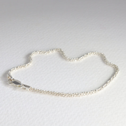 SALE Silver diamond-cut chain bracelet