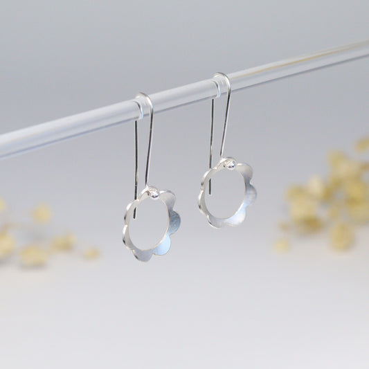 SALE small domed round frill long earrings