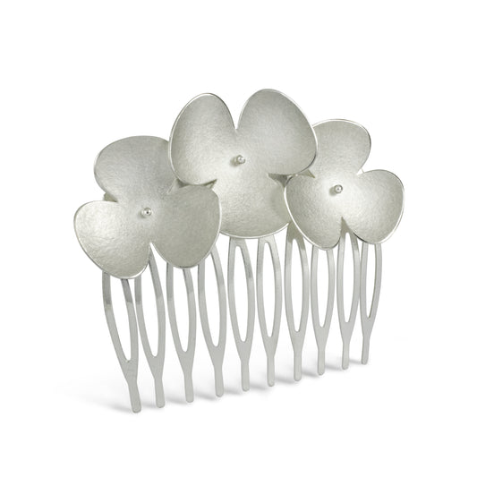 Silver Poppy Hair comb, which becomes a pendant