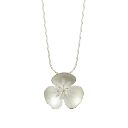 Single Silver Poppy hairpin, which instantly converts in to a pendant