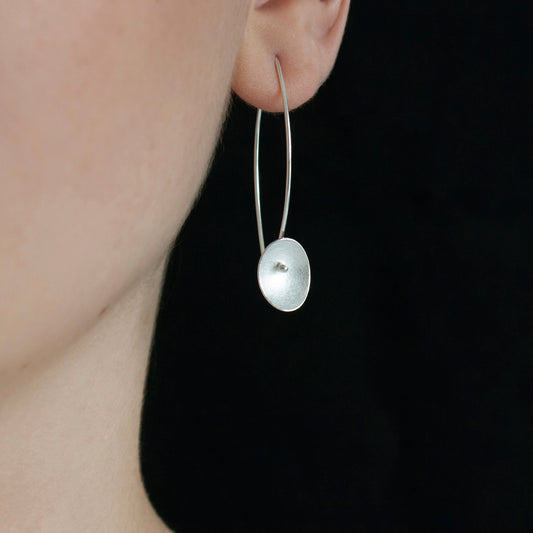 Long Silver Large Seed Earrings