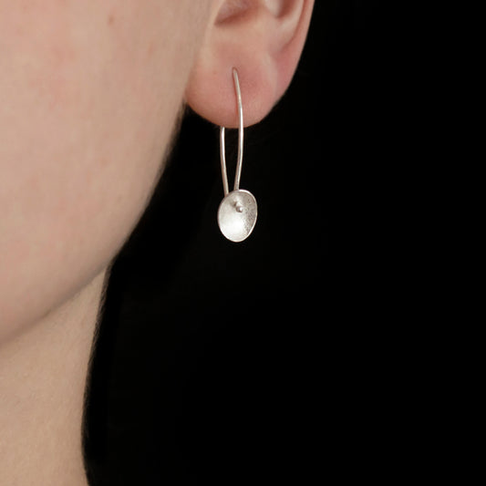Silver Small Seed long Earrings