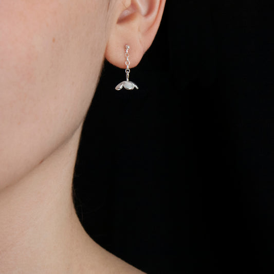 Silver Blossom flower chain and stud earrings