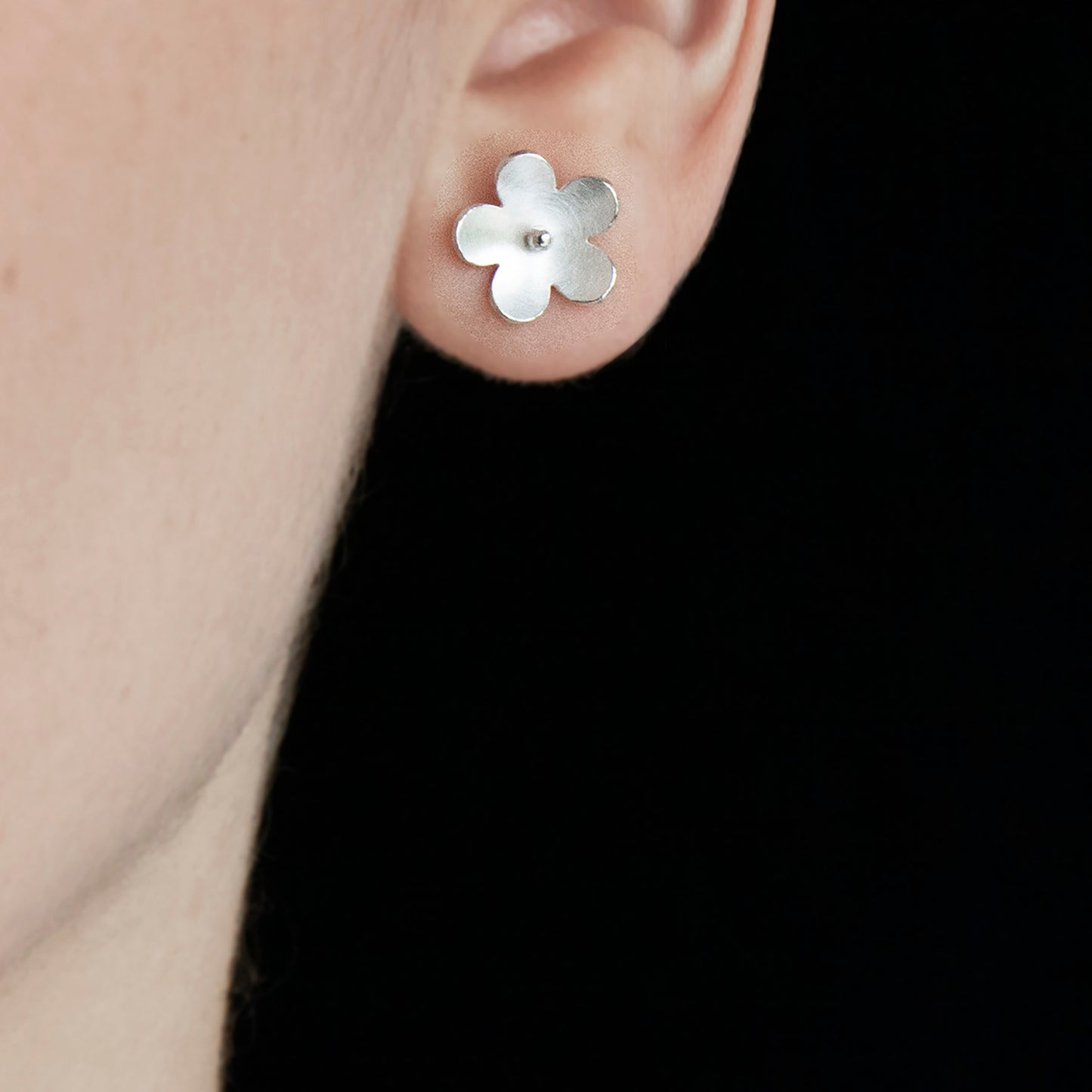Silver blossom Flower Stud Earrings