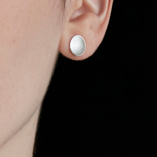 Small Silver flower Petals Stud Earrings