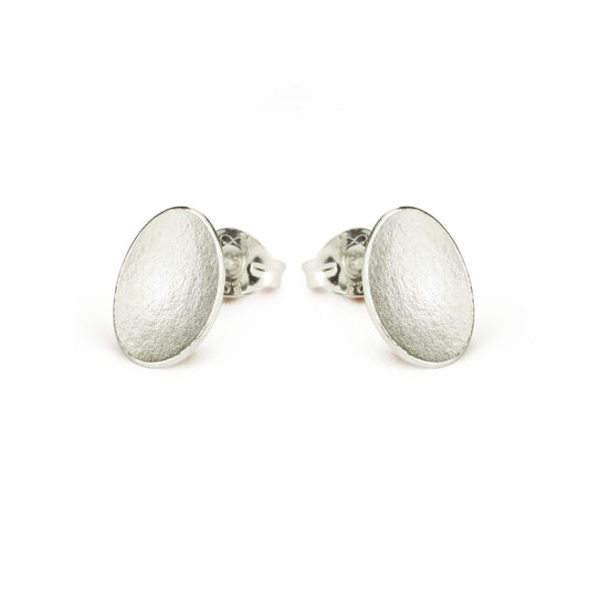 Small Silver flower Petals Stud Earrings