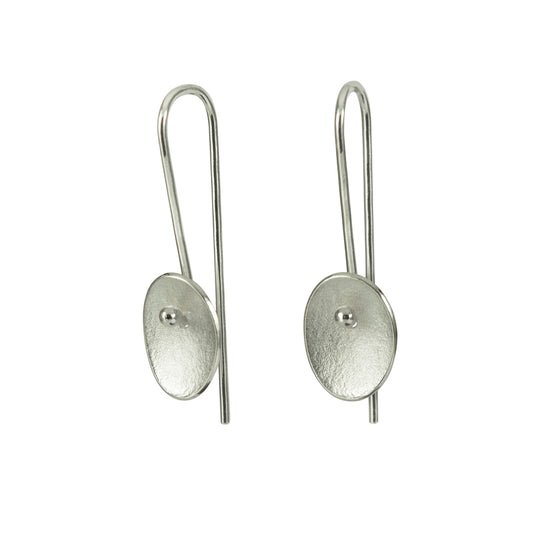 Small Silver Petals on Long Earwires