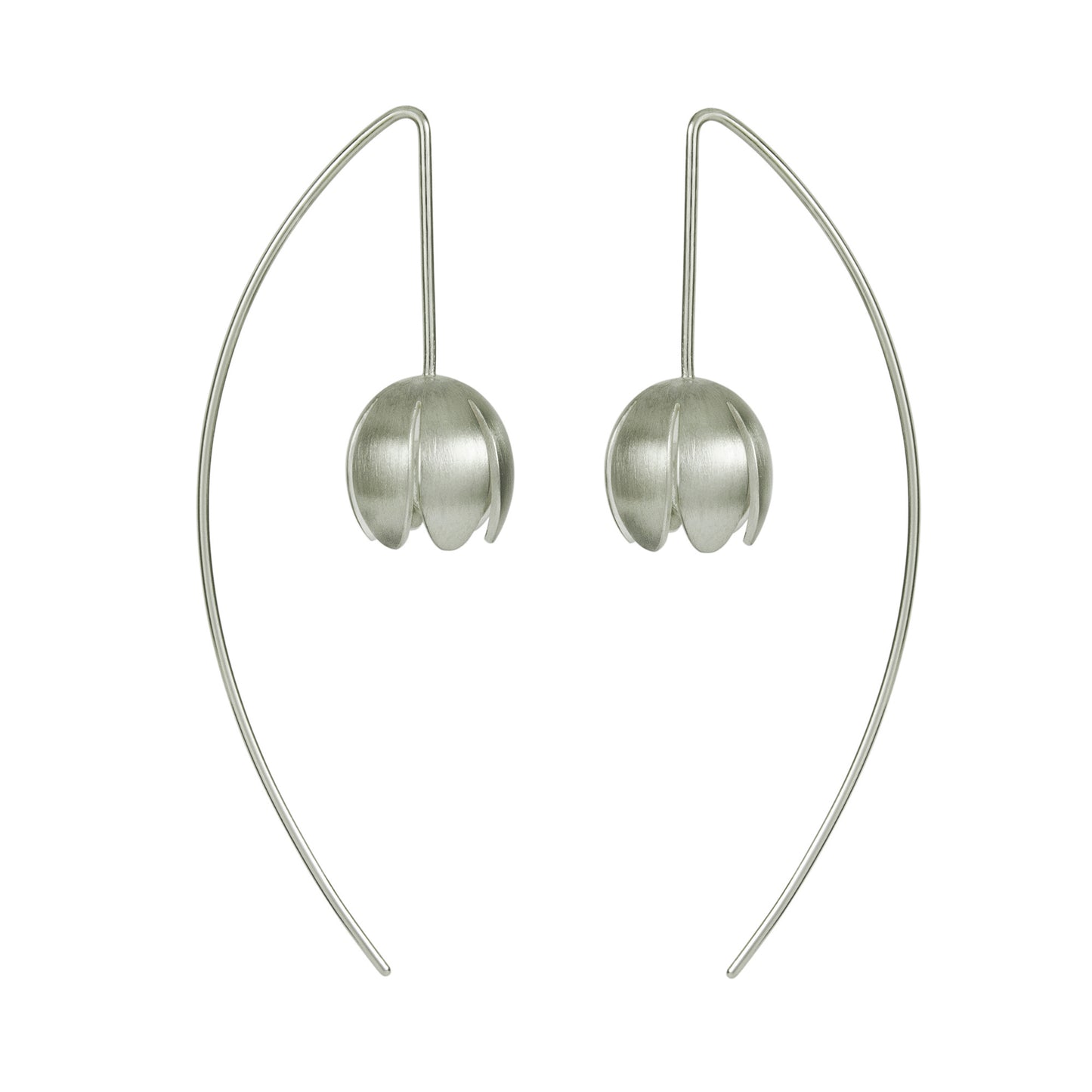Silver crocus Long Earrings