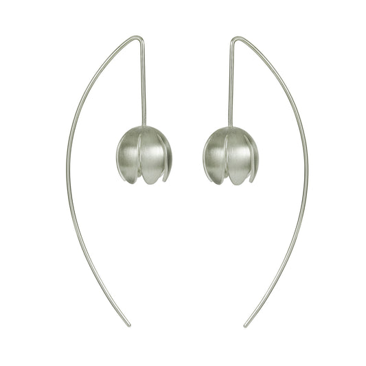 Silver crocus Long Earrings