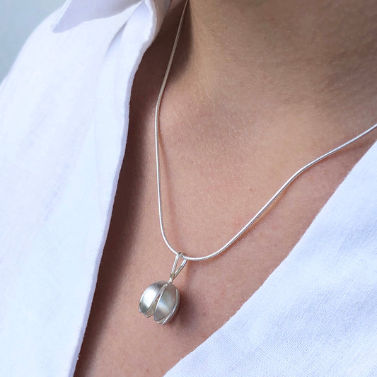 Silver Crocus Flower Necklace