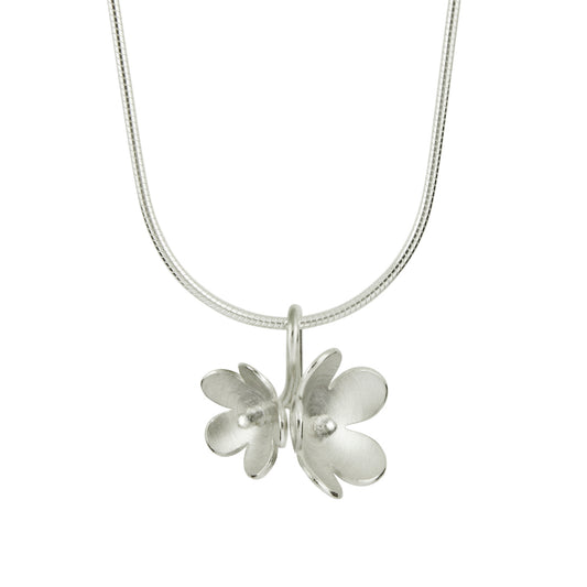Silver Cherry Blossom Necklace