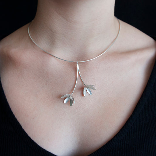 Silver Daisy Flower Pendant