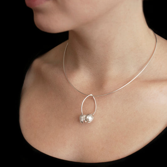 Silver Crocus Flower Pendant