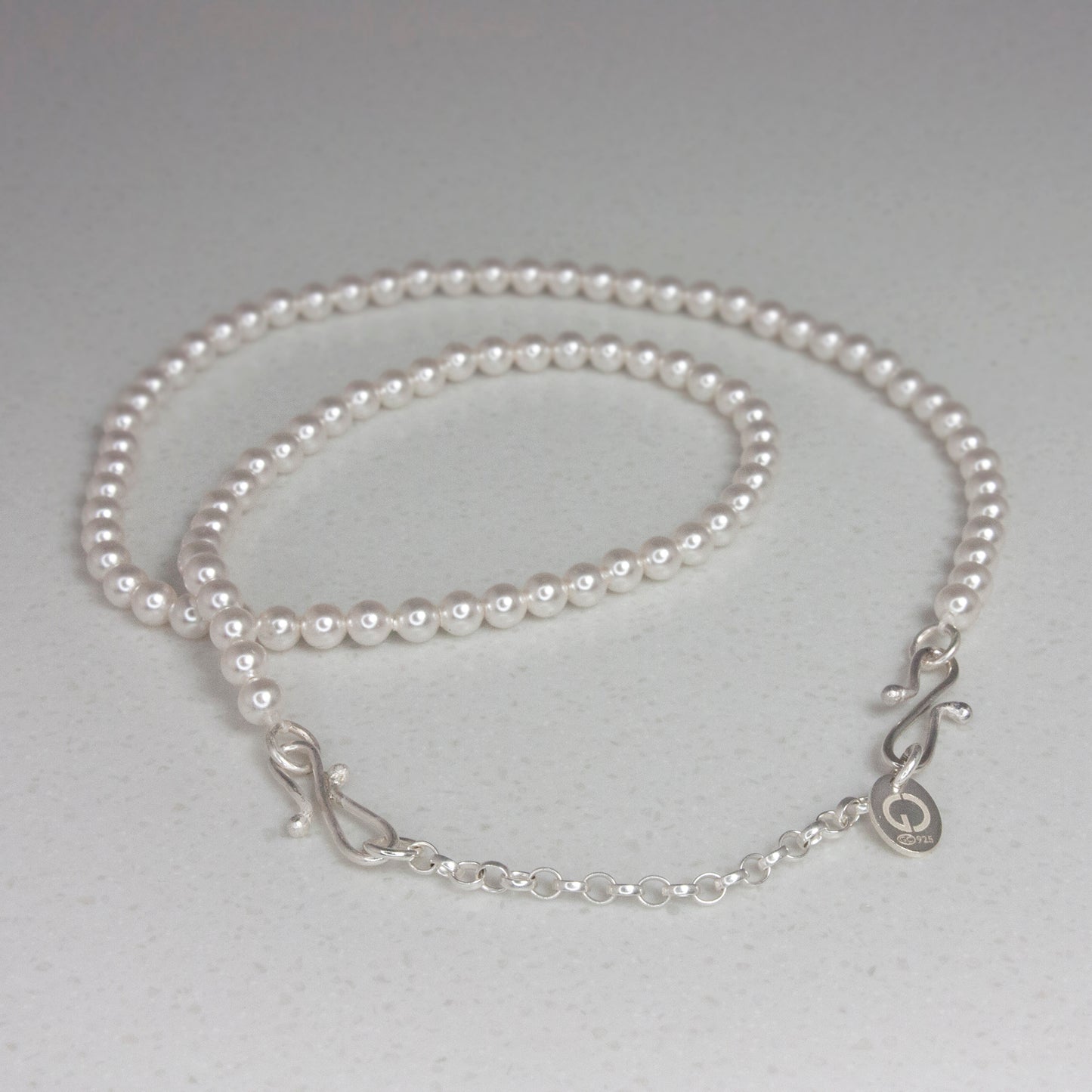 Silver and Crystal Pearl Poppy Bridal headband, converts to a pendant and pearl necklace